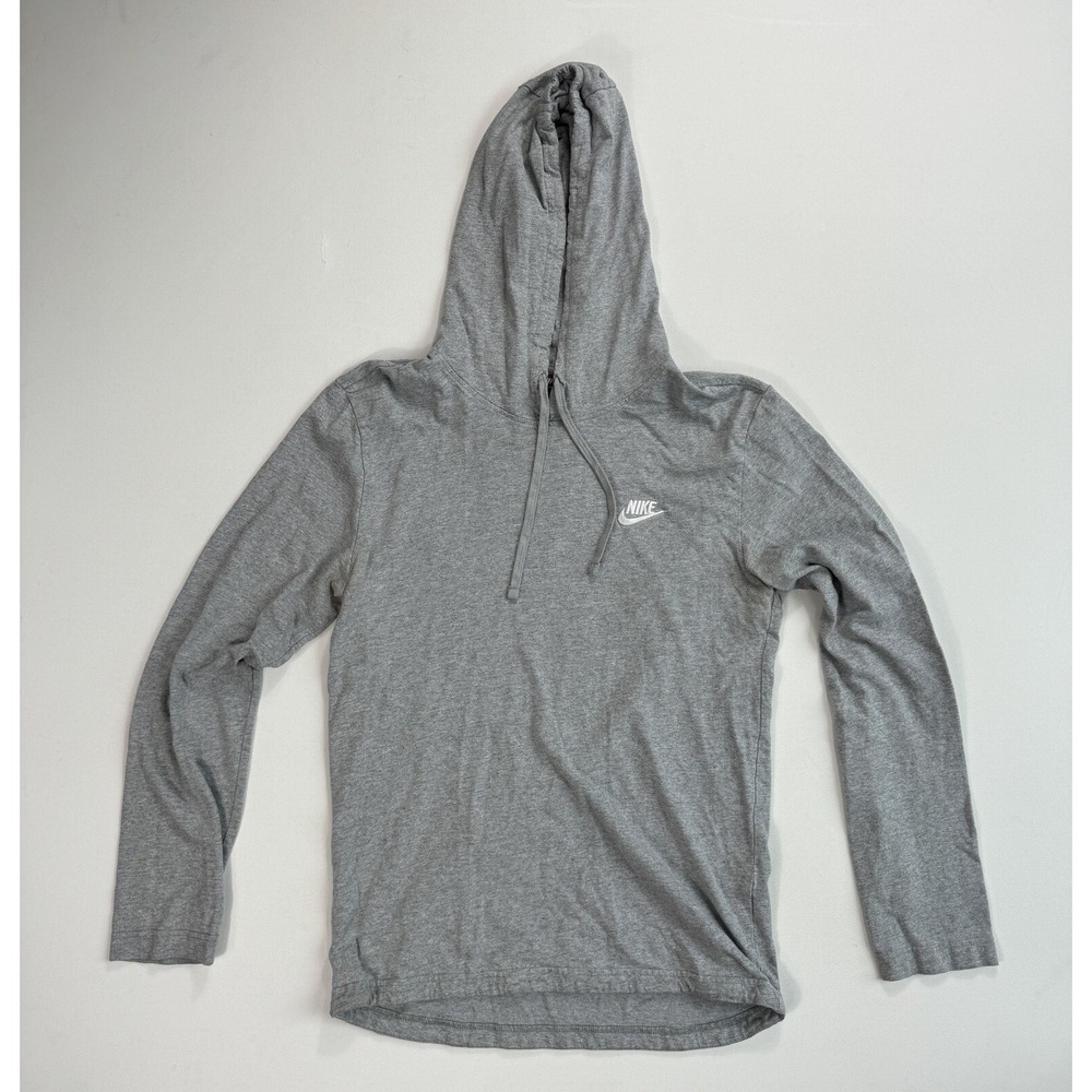 Nike Woman’s Small Pullover Hoodie Sweatshirt Grey Drawstring Sports Active